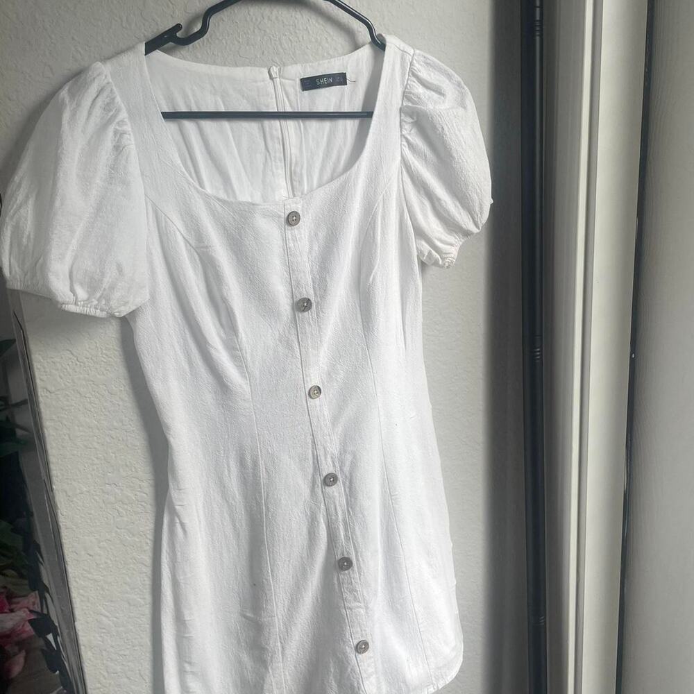 White babydoll dress with buttons